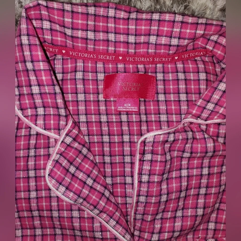 Victoria Secret Flannel Nightgown in Pink Plaid 💗 - Picture 2 of 10
